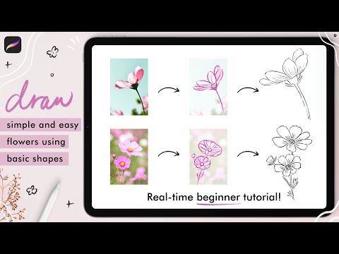 HOW TO DRAW FLOWERS in Procreate using BASIC SHAPES 🌸 (beginner friendly tutorial!)