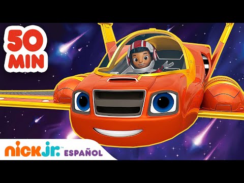 Blaze | 50 MIN de misiones listas para el día de carreras con Blaze |  Nick Jr. en Español