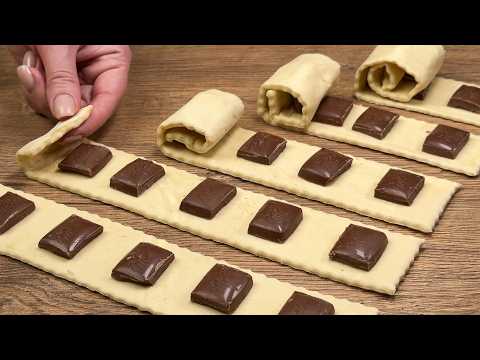 Ein traditionelles Festtagsrezept in 10 Minuten! Nur Blätterteig, Schokolade und Banane.