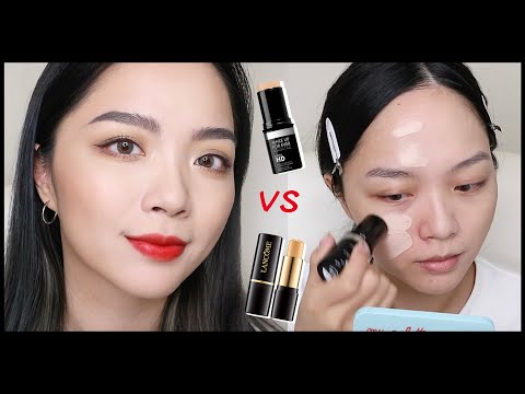 專櫃粉條PK🔥8小時實測:MAKE UP FOR EVER ULTRA HD 超進化無瑕粉妝條 VS 蘭蔻 零粉感超持久粉底棒 | tang_ful