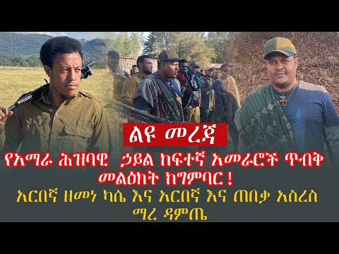 የአማራ ሕዝባዊ  ኃይል ከፍተኛ አመራሮች ጥብቅ መልዕክት ከግምባር! አርበኛ ዘመነ ካሴ እና አርበኛ እና ጠበቃ አስረስ ማረ ዳምጤ