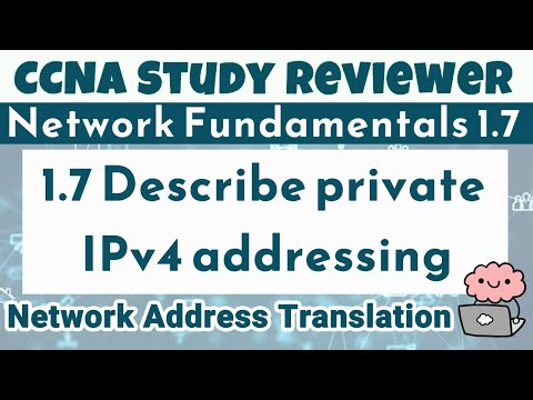 CCNA Study Reviewer -1.7 Describe private IPv4 addressing (with Flashcards)