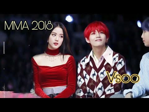 V & Jisoo being nervous to each other MMA2018 [VSOO]