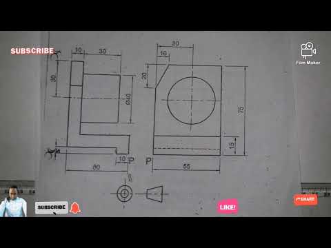 Engineering Drawing N2/Isometric of a Work piece