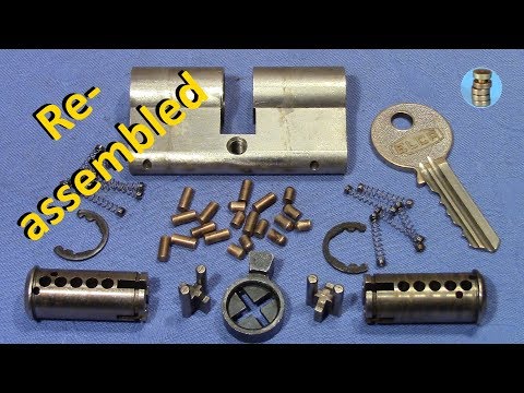 (picking 603) Reassembling a full euro cylinder lock with plug follower & pinning shoe