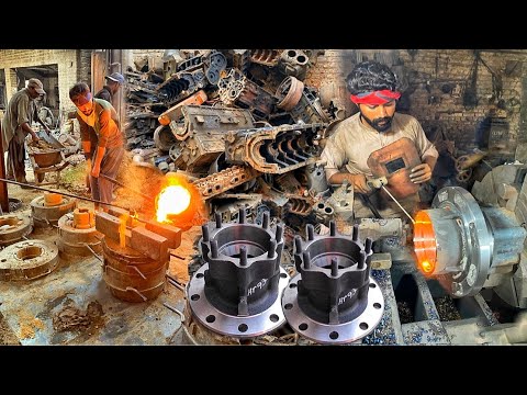 New Truck Hub are made after breaking the old truck head block and melting it in a furnace.