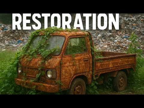 Complete Restoration the body and change the paint color of a Daewoo Truck After a Serious Accident