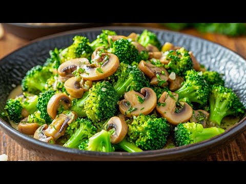 Broccoli Has Never Been So Delicious! Broccoli with Mushrooms in Garlic sauce.