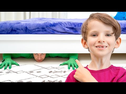 ベッドの下にモンスターを見つけた！🛏️😲