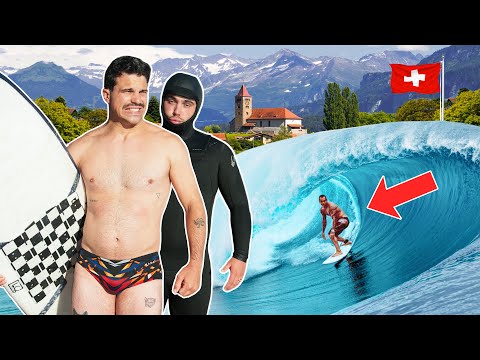 Surfing BARRELS in The Swiss Alps 🥶🇨🇭 *Alaïa Bay*