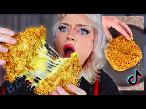 these tik tok food trends are INSANE (ramen crusted grilled cheese wtf)