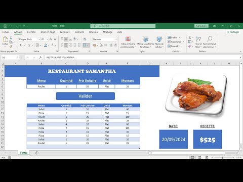 Excel: Suivi de caisse ou de recette dans un restaurant ou cantine