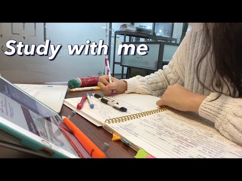 2 hour Study with me at the study cafe for a x2 happier tomorrow🔥 No music, korean medical student