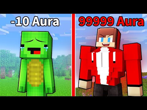 Mikey vs JJ AURA Battle in Minecraft (Maizen)