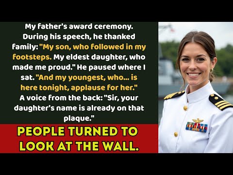 'And my youngest, who... is here tonight.' Then someone said: 'Sir, her name's already on...