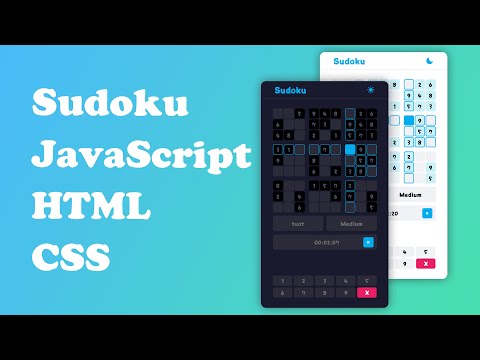Build Sudoku Game With HTML CSS JavaScript | Sudoku Puzzles | Sudoku JavaScript