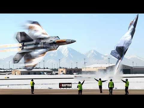 Denmark Shocked! U.S. Air Force F-22 Raptor Pilot Takes Off at High Speed