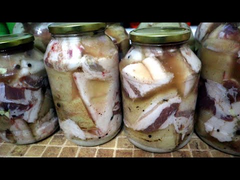 САЛО СОЛЁНОЕ в банках на зиму. Сало в рассоле. #Рецепт#саловрассоле#ужин#салосоленое#