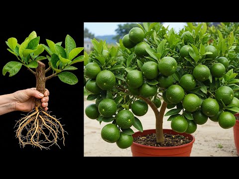 🍋‍🟩How To Propagate Lime and Orange Trees Cutting Faster, how to growing lime trees #lime