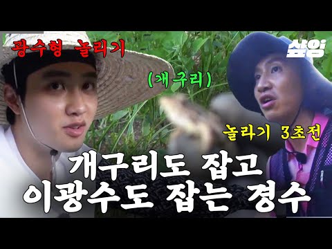 [#콩콩팥팥] "이광수~!~!!~" 잡초 뽑다가👨‍🌾 개구리🐸 발견한 경수는 참지 않아ㅋㅋ 냅다 광수 놀리러 출동했다가 키다리 잡초로 때려맞은(?) 도경수