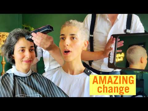 LONG Black Hair Gone - Her Platinum Buzz Reaction was AWESOME! 😱 | HFDZK