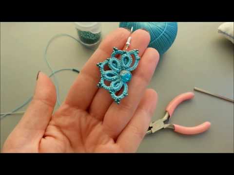 Мастер класс серьги фриволите. Фриволите иглой. Earrings needle tatting. Frivolité. Occhi.