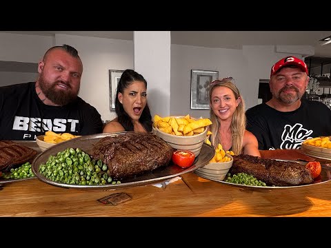 UK vs USA @RandySantel  @KatinaEatsKilos  Vs.  @eddiehallwsm  @LeahShutkever  96oz STEAK CHALLENGE