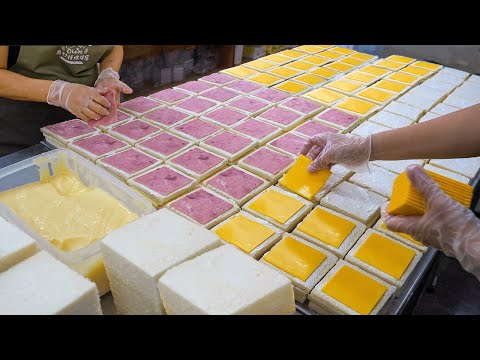 Soft and Tasty！Amazing Bread Making Process, Ham Sandwich Making/ 驚人的吐司製作過程,大量火腿三明治製作-Taiwanese Food