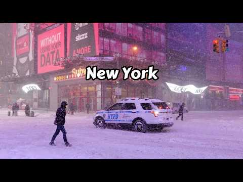 Snow Walk Night Asmr New York City