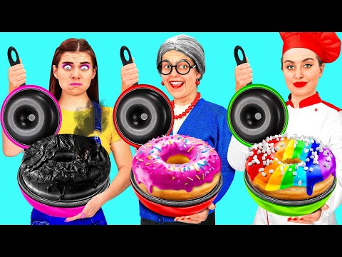 Eu vs Minha Vó No Desafio De Culinária | Gadgets Inteligentes vs Hacks por BaRaDa Challenge