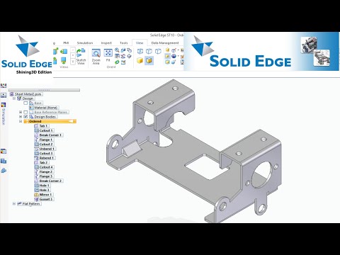 Solid edge tutorial - Advanced Sheet metal tutorial I Solid edge Gusset I Solid edge Unbend / Rebend