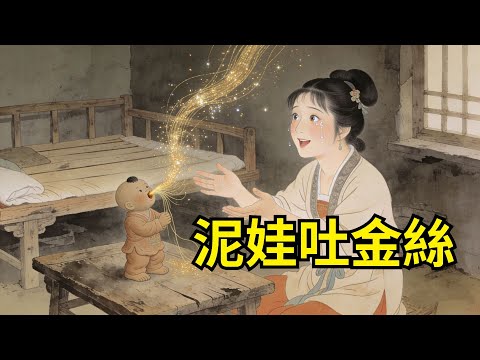 婆婆偏心，讓親兒媳繡花，讓收養的兒媳每日去亂葬崗撿柴，她在墳頭撿回個泥娃娃，竟能源源吐出金絲！【故事便利店】#民間故事#傳統故事#故事頻道#聽書#睡前故事#情感