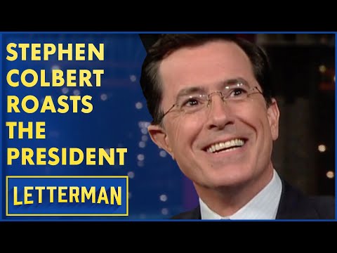 Stephen Colbert Roasts The President | David Letterman