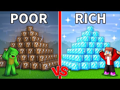 Mikey POOR vs JJ RICH Pyramid Race Survival Battle in Minecraft (Maizen)
