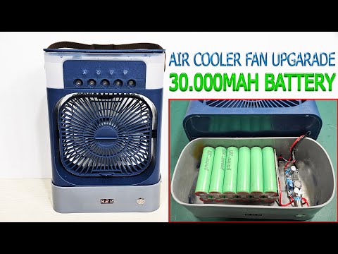 Upgrade 5$ Air Cooler Fan with 1S 4,2v 30.000mAh Battery