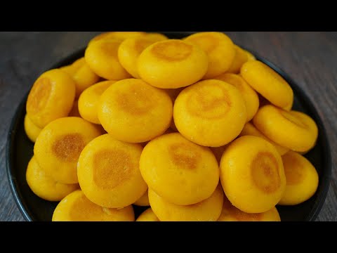 一口南瓜餅，無糖少油自備香甜，一口一個越吃越愛吃，做法特簡單