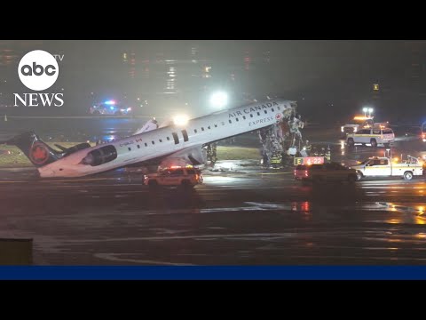 Video shows moment jet slams into fire truck at LaGuardia, killing both pilots