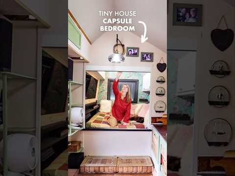 Super Cozy Tiny House Capsule Bedroom #shorts #tinyhouse #smallspaceliving