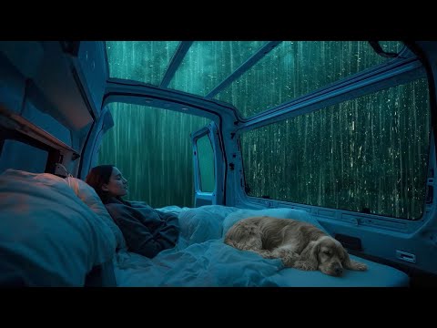 3 Hours of Heavy Rain & Thunderstorm in Car ⛈️ Relaxing ASMR for Deep Sleep