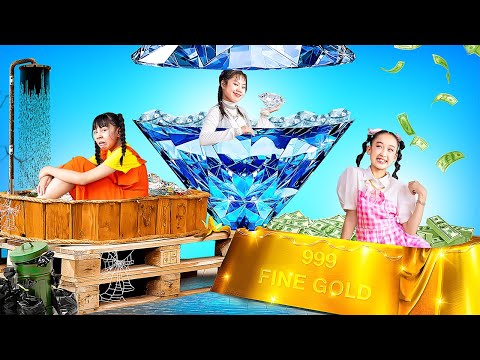 Rich Vs Poor Vs Giga Rich At The Swimming Pool! Who Has More Fun?