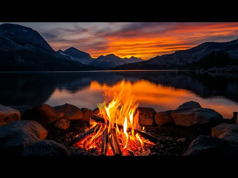 Lakeside Campfire ASMR 🔥 12 Hours of Cozy Night Ambience