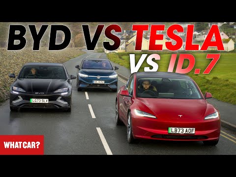 NEW BYD Seal vs Tesla Model 3 vs VW ID.7 – best EV? | Road trip costs compared! | What Car?