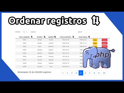 Ordenar tabla con PHP, MySQL y AJAX