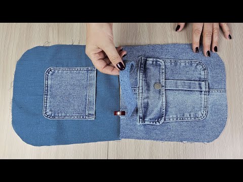 ⭐️ ОЧЕНЬ ПРОСТО Сшить Японскую Сумку из старых джинсов!