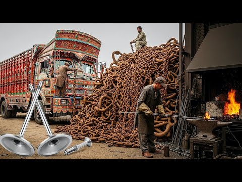 Truck Axle Manufacturing process of From An Old World Strongest Anchor Chains In Factory