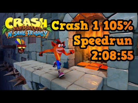 Crash Bandicoot N. Sane Trilogy Speedrun - Crash 1 (105%) in 2:08:55