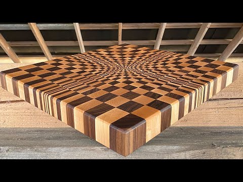 Building an Optical Illusion End Grain Cutting Board