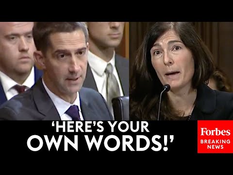 'Here's Your Own Words!': Tom Cotton Refutes Nominee's Claims With Her Own Past Statements