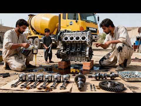 Ingenious Pakistani Mechanic Turns Accidentaed Truck into New & Engine Restoration with Basic Tools