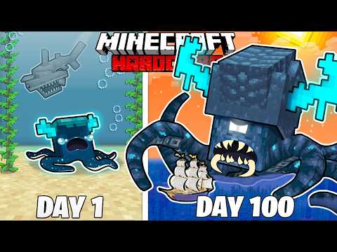 I Survived 100 Days as a WARDEN KRAKEN in HARDCORE Minecraft